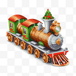 火車图片_聖誕火車 向量