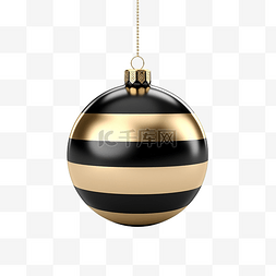 摆设小玩意图片_金色和黑色圣诞摆设球 3d 渲染