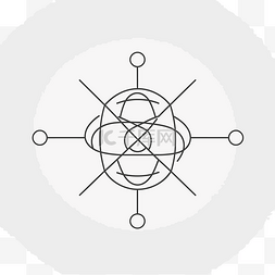原子和绕轨道运行的气体的圆的线