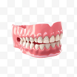 装配假牙的 3d 插图