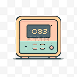 收音机矢量图片_简单的时钟收音机图标，提醒我们