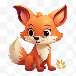 棕色的狐狸图片图片_可爱的狐狸儿童卡通插图