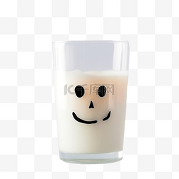 玻璃玻璃瓶图片_一杯牛奶，脸上有一张可怕的脸