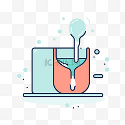 计算机背景上平面样式的液体图标