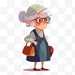 棕色的钱包图片_奶奶剪贴画 一位戴着眼镜戴着棕