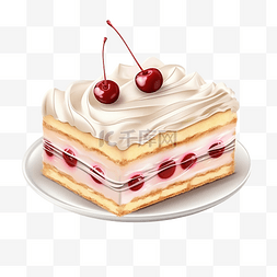 粉色水彩图片_蛋糕奶油甜点
