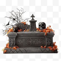 黎明黑暗图片_万圣节期间墓地里的墓碑