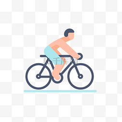 平坦风格骑自行车的人 向量