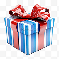蓝色条纹礼物盒图片_礼物盒