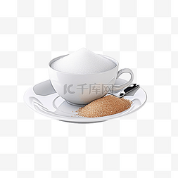 茶樹图片_3d 渲染茶和糖分离
