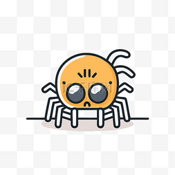 有眼睛的橙色卡通蜘蛛 向量