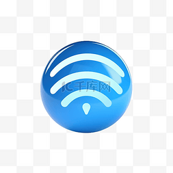 符號图片_3d 渲染蓝色 wifi 隔离
