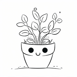 简单画出花盆里的可爱植物