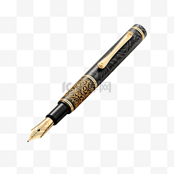 钢笔的笔尖图片_黑色和金色钢笔