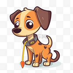 一皮带一路图片_可爱的小狗，身上有皮带和箭头，