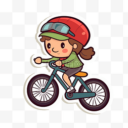卡通女孩骑自行车 向量