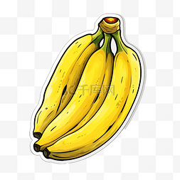 童年贴纸图片_可爱的香蕉水果文具贴纸油画