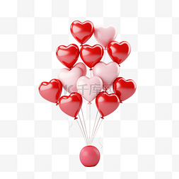 3d 插图爱情气球