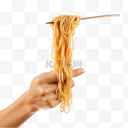 中国传统背景图片_拿着叉子吃面条隔离