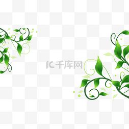线条绿色植物图片_植物边框绿色抽象线条
