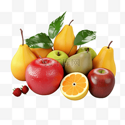 水果 3d 渲染