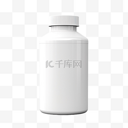 白色塑料药瓶图片_空白药瓶的 3d 插图