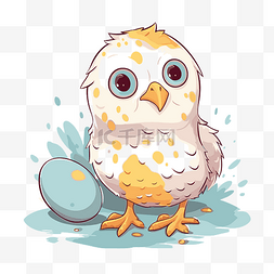 猫头鹰卡通素材图片_egale剪贴画可爱的春天猫头鹰与鸡