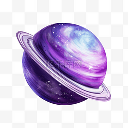 星球画图片_紫色星球太空png插图