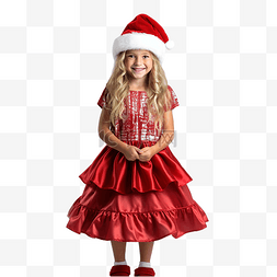 戴着圣诞老人帽子的女孩女孩装扮
