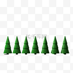 绿色孤立背景上的圣诞树线