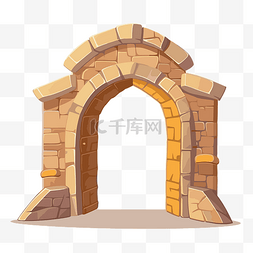 拱门剪贴画石拱门与石头隔离在白