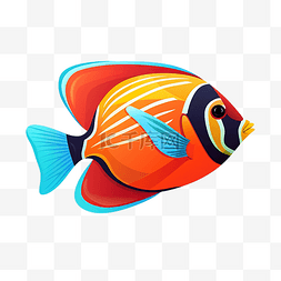 红海小丑塘鱼在白色插图 ai 生成