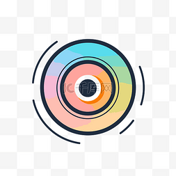 眼睛和相机图片_带有彩虹色和圆形图案的相机图标