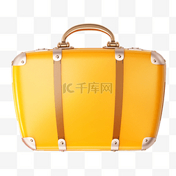 海滩行李箱图片_3d夏季旅行用品黄色行李箱