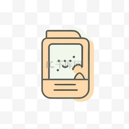 电话线性icon图片_带有笑脸的扁线电话图标 向量
