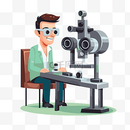 眼科图片_眼科剪贴画医疗诊断人物正在看一