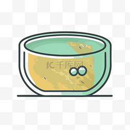 绿色清背景图片_透明的碗，里面有一个绿色的水碗