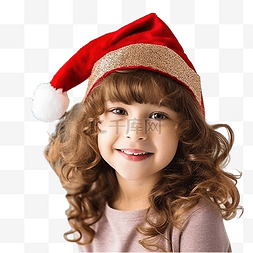 雪雪房子图片_一个小女孩在圣诞装饰的房子里戴