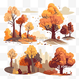 秋天的树木 向量