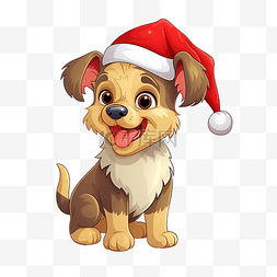 宠物还阿伯图片_矢量卡通人物快乐狗圣诞服装设计