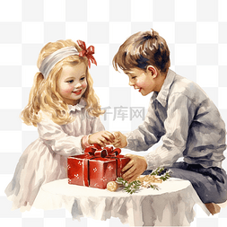 送礼物给父母图片_小妹妹在家庆祝圣诞节给哥哥送礼