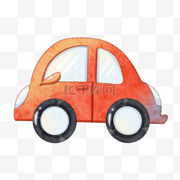 可爱的小轿车图片_橙色卡通小汽车