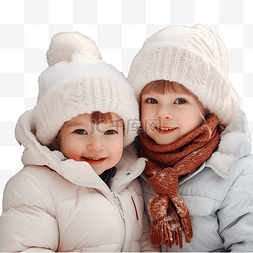 冬季仙境图片_有趣的小孩子住在圣诞雪树下的户