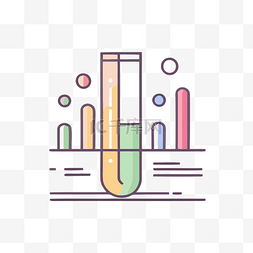 试管插图图片_试管和不同颜色的图标 向量