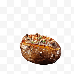 调味食物图片_煮熟的土豆感恩节传统食品烤土豆