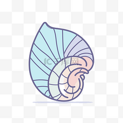 海螺艺术图片_多彩贝壳艺术插画 向量