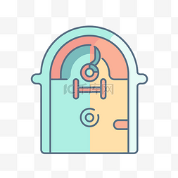 一个孔图片_门上有一个打开的锁符号，颜色柔