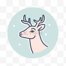 真实鹿头图片_鹿头在有雪的圆圈中间给出了插图