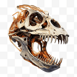 骨骼化石图片_使用生成人工智能创建的恐龙头骨
