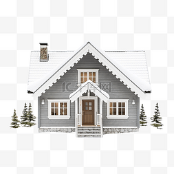 芬兰拉普兰圣诞节下雪的冬天小屋